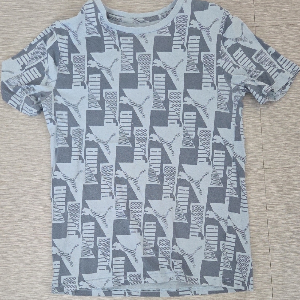 Puma Gray Geometric Short Sleeve Tee